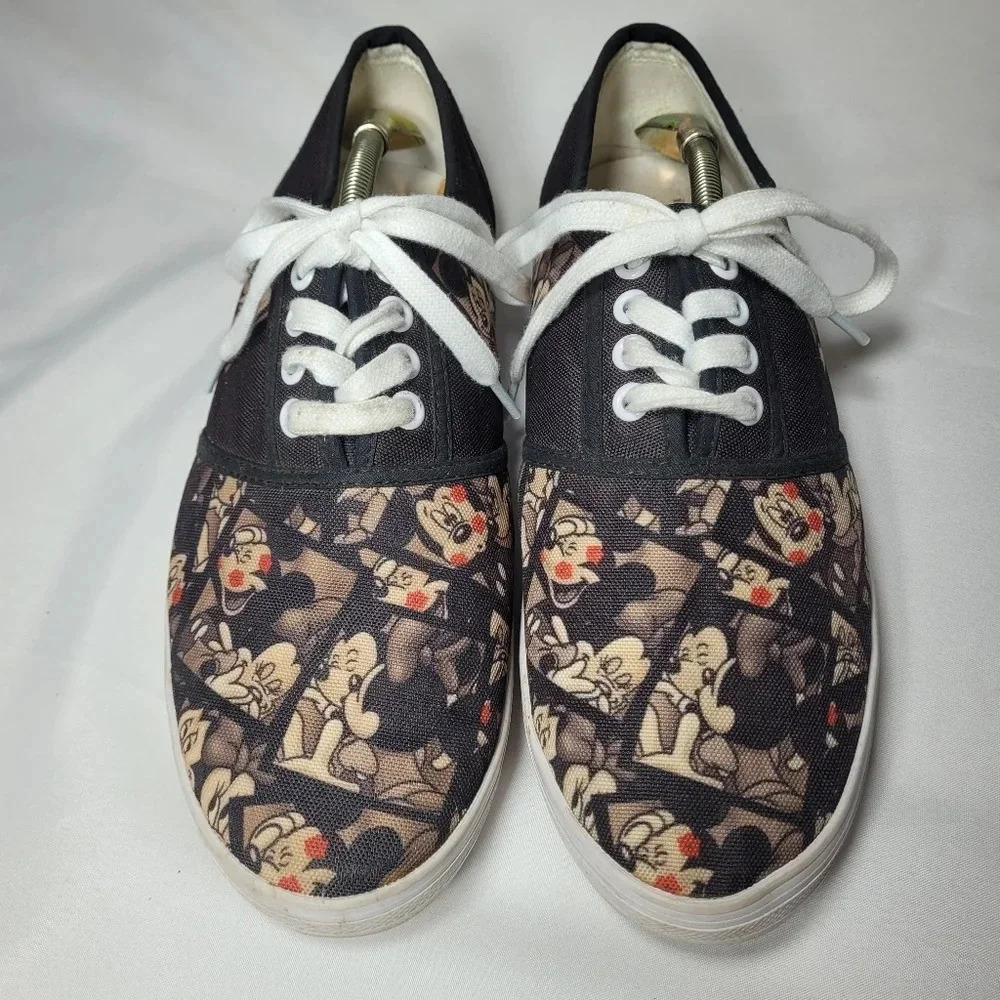 The Bradford Exchange Black Canvas Sneakers with White Soles and Laces - Picture 2 of 9